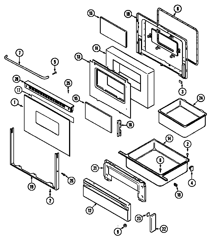 Maytag CRE9800BCE door/drawer (cre9800bcb ser. pre. 15) (cre9800bcb) diagram