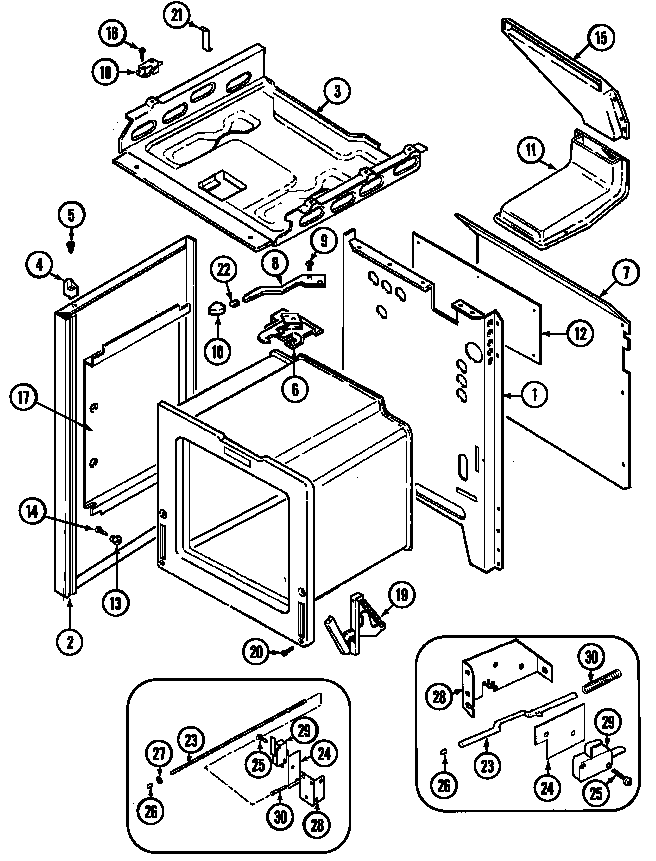 Maytag CRG8600BAB body diagram