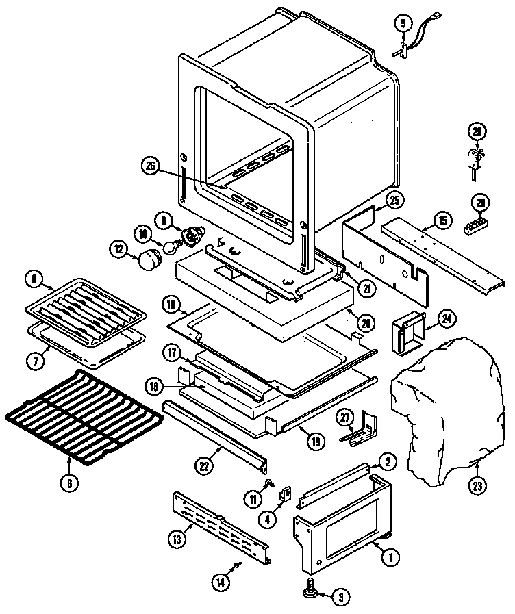 Maytag CRG8600BAB oven/base diagram