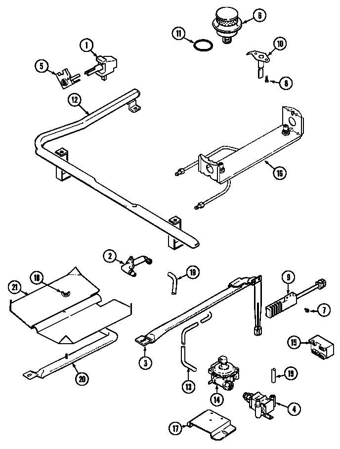 Maytag CRG8600BAB gas controls diagram