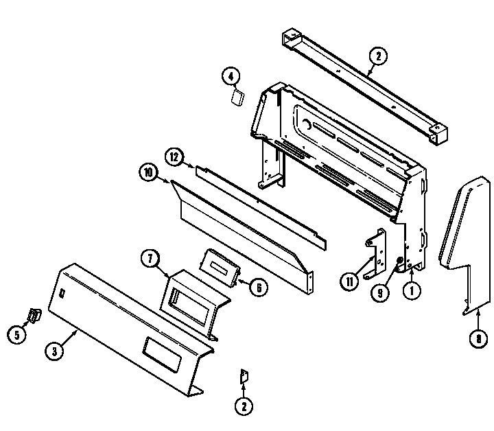 Admiral CRGA350AAL control panel diagram