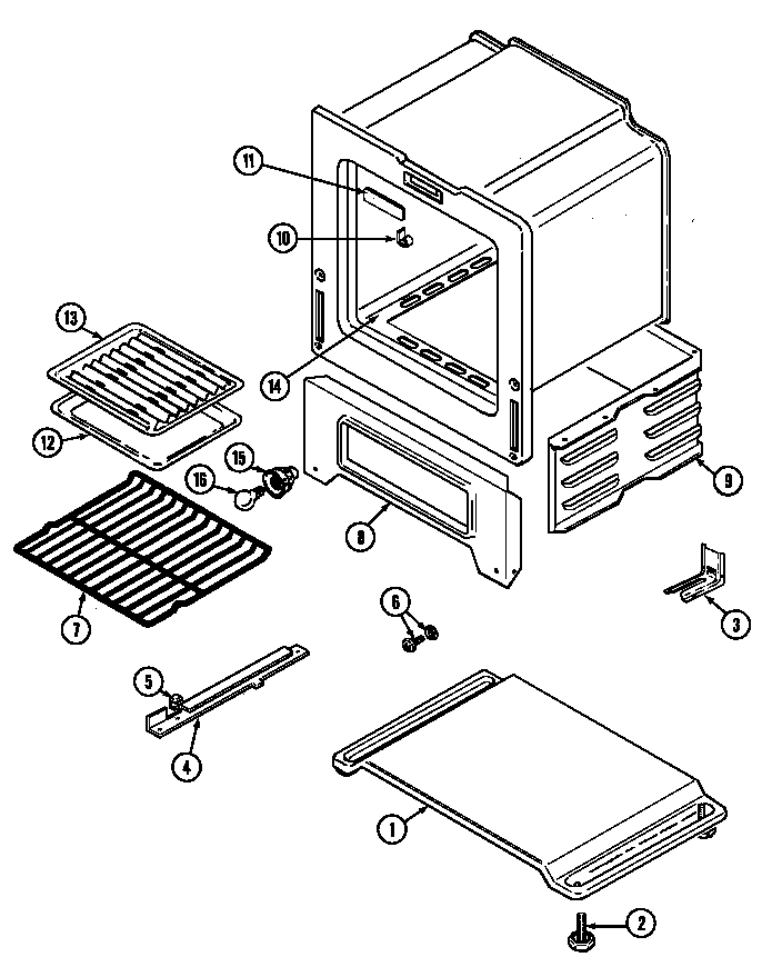 Admiral CRGA350AAL oven/base diagram