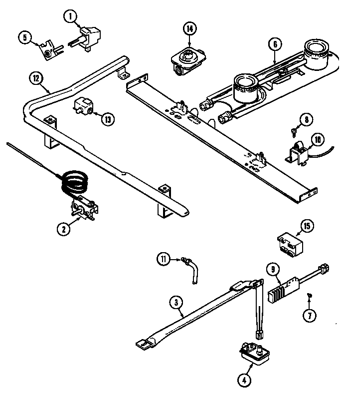 Admiral CRGA350AAL gas controls diagram