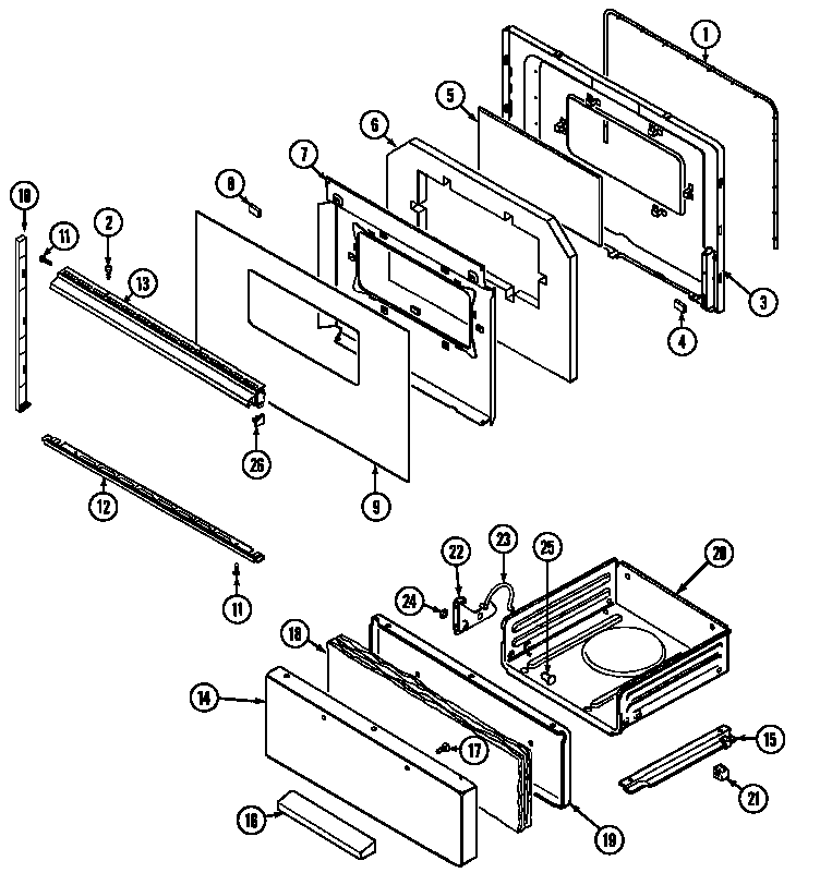 Admiral CRGA350AAL door/drawer diagram