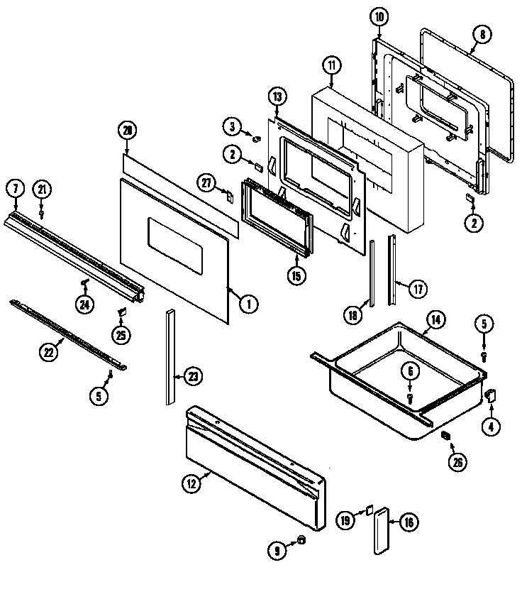 Magic Chef 6898VVD door/drawer diagram