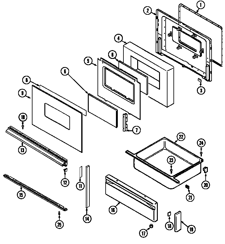 Magic Chef 6898VVD door/drawer (ser. pre. 12) diagram