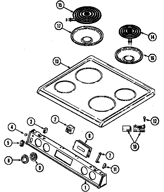 Magic Chef 6892VVA top assembly (6892xvb) (6892xvb) diagram