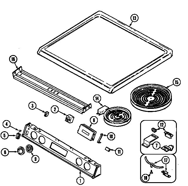 Magic Chef 7858XVW top assembly diagram