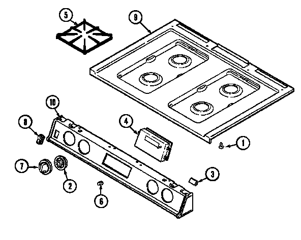 Magic Chef 7458XVW top assembly diagram