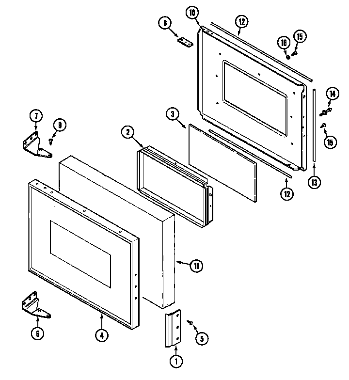 Magic Chef 7458XVW door (upper) diagram