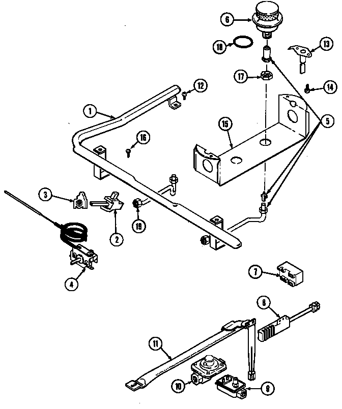 Magic Chef 3116PRW gas controls diagram