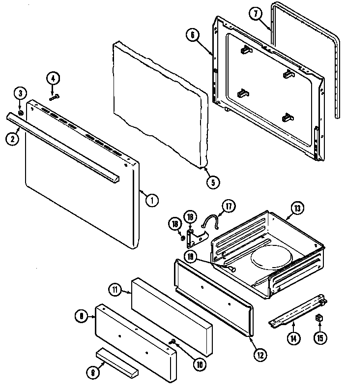 Magic Chef 3116PRW door/drawer diagram