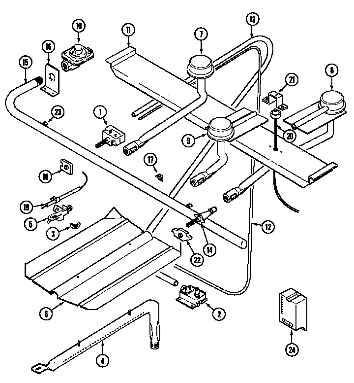 Maytag 4151WTA gas controls diagram