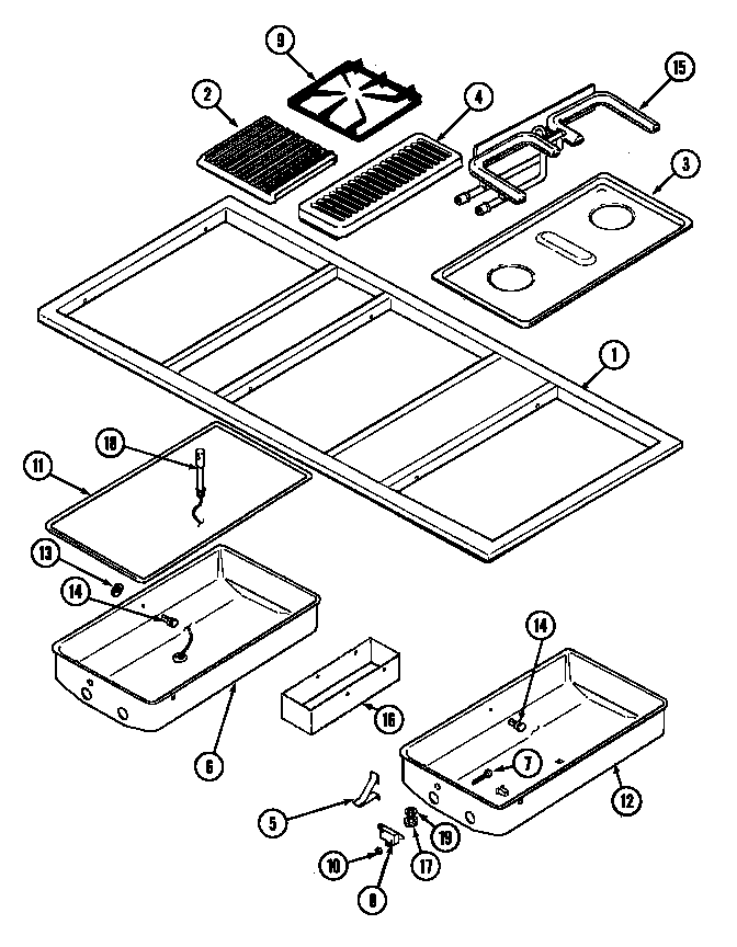 Jenn-Air CVG4380 top assembly (cvg4380b) (cvg4380w) diagram
