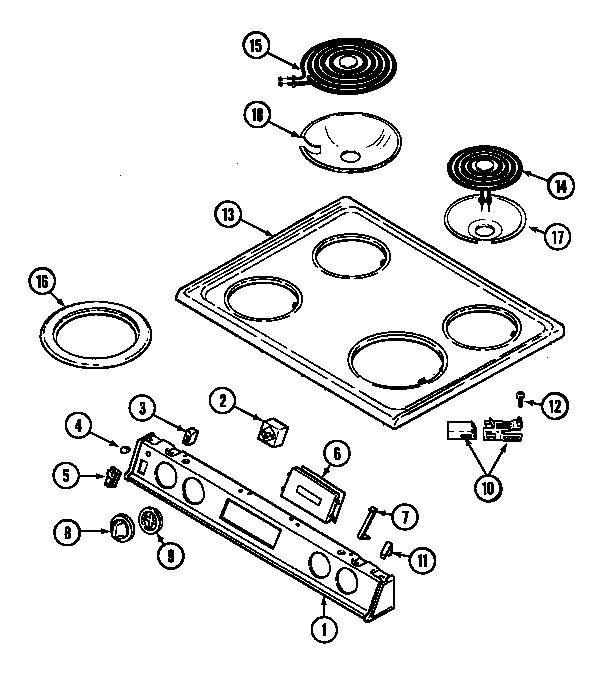 Maytag CHE9000BCE top assembly diagram
