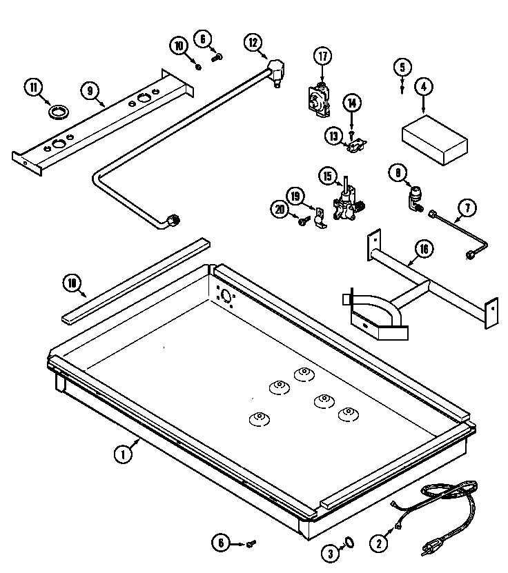 Jenn-Air CCG2420B body diagram