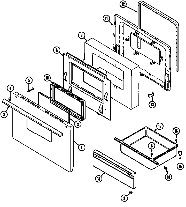 Maytag G3521WRA-4 door/drawer diagram