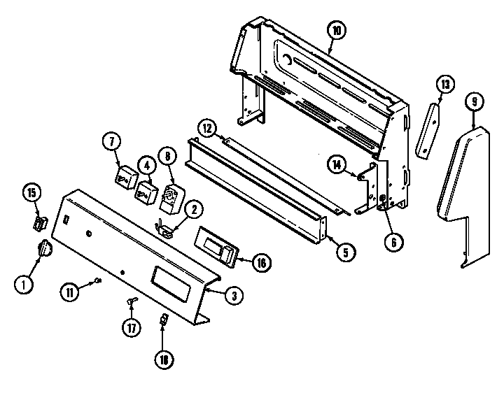 Maytag G3621XRW-4 control panel diagram