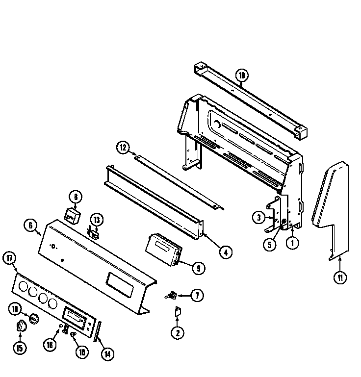 Maytag G3862XRW control panel diagram