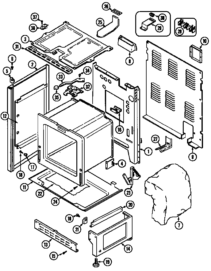 Maytag G3868XRW body diagram