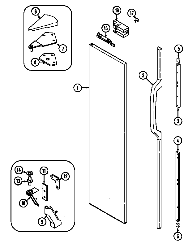 Jenn-Air JRS229A freezer outer door diagram