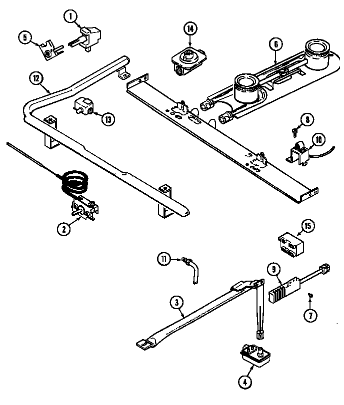 Admiral CRGA300AAW gas controls diagram