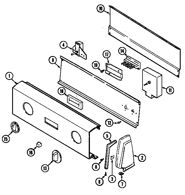 Magic Chef YE228LM control panel diagram