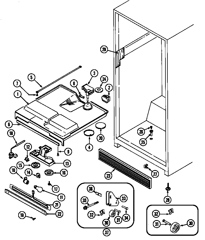 Jenn-Air JRTDE229LW fresh food compartment diagram