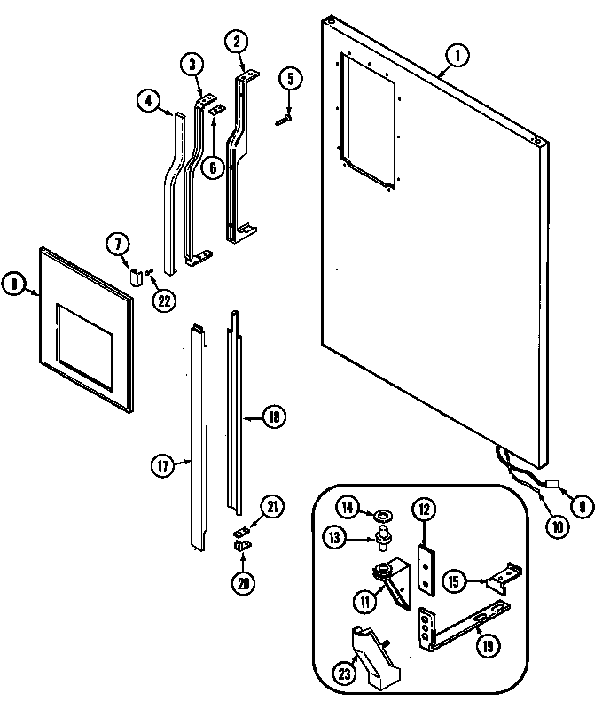 Jenn-Air JRTDE229LW fresh food outer door diagram
