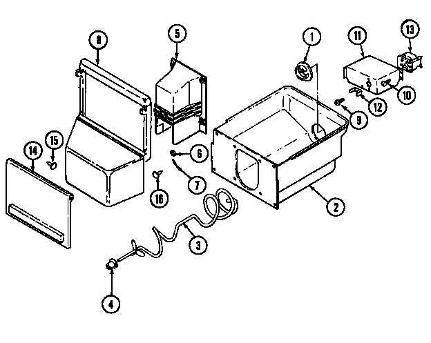 Jenn-Air JRTDE229B ice bin diagram