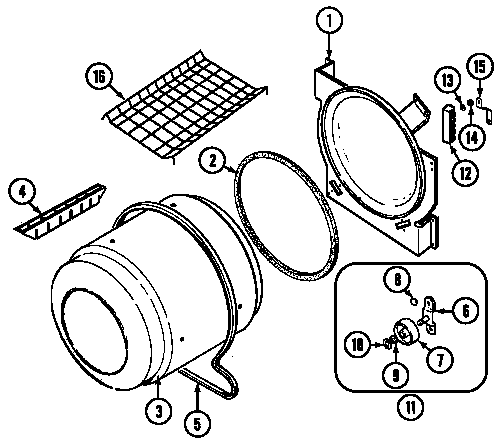 Magic Chef YE226LVC tumbler diagram