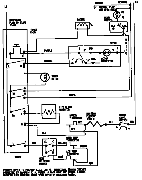 Magic Chef YE226LVC wiring information diagram