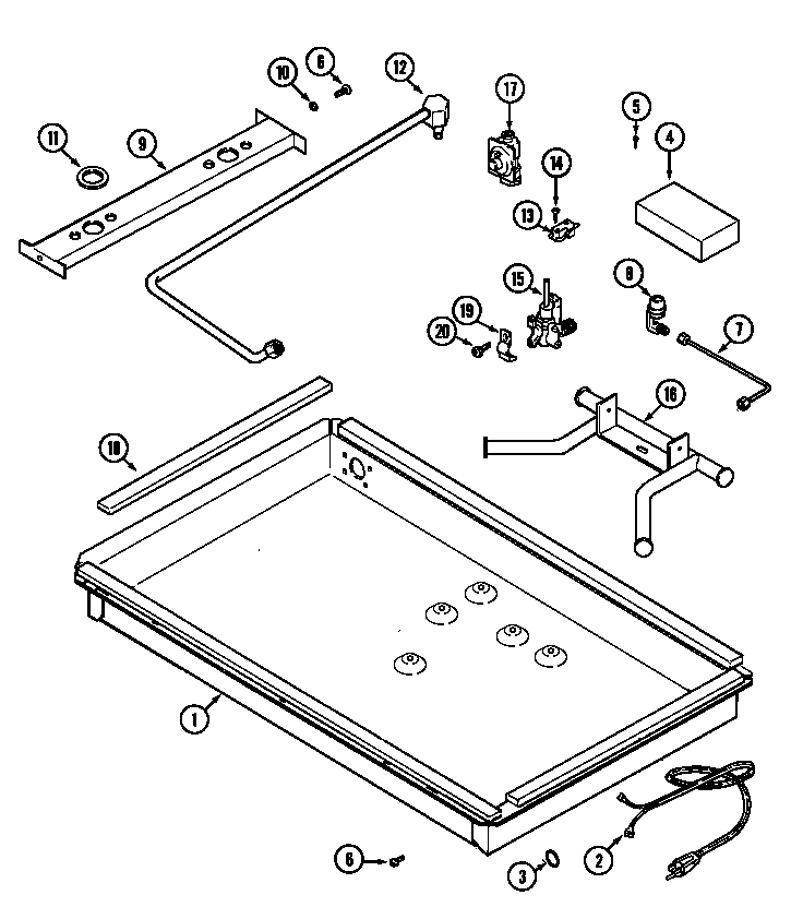 Jenn-Air CCG2520B body diagram