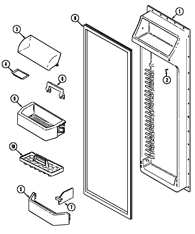 Jenn-Air JRSD279B fresh food inner door diagram