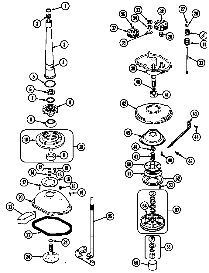 Crosley CW22B7M transmission (series 10-12) diagram