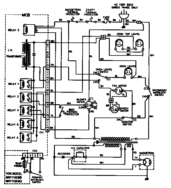 Jenn-Air M439W1 wiring information diagram