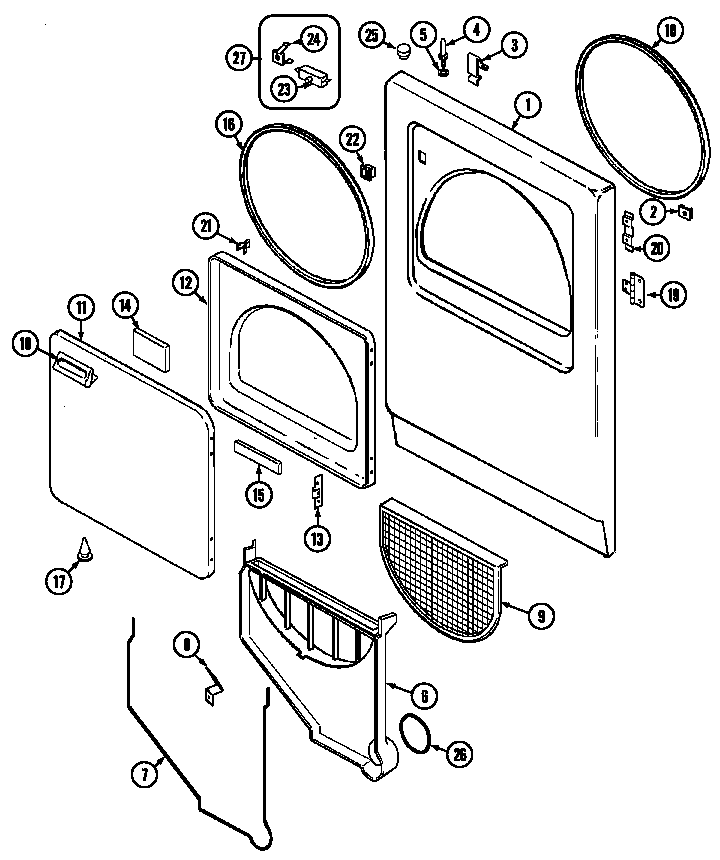 Crosley CDE22B6MC door diagram
