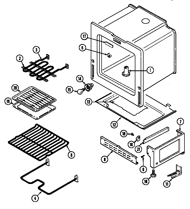 Admiral CREA300ACL oven/base diagram