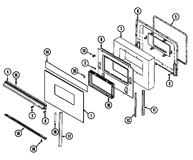 Admiral A5892XRS door diagram