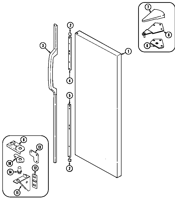 Jenn-Air JRSD209A fresh food outer door diagram
