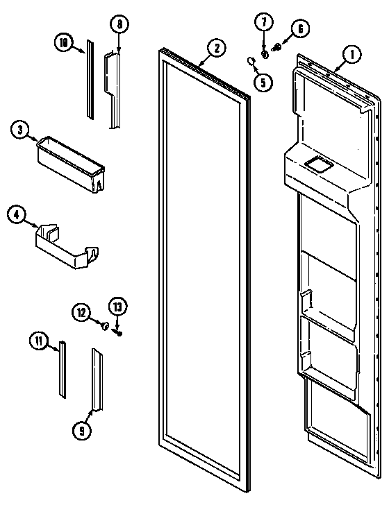 Jenn-Air JRSD209A freezer inner door diagram
