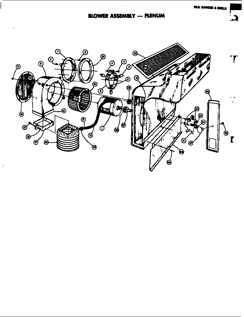 Jenn-Air D120 blower assembly (plenum) diagram