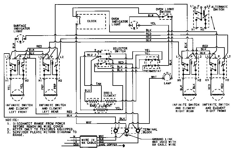 Magic Chef 6651XUS wiring information diagram