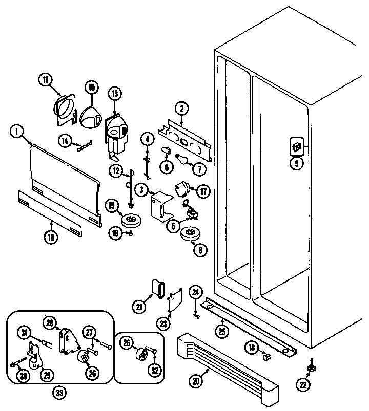 Jenn-Air JRSD209TW fresh food compartment diagram