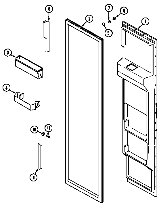 Jenn-Air JRSD209TW freezer inner door diagram