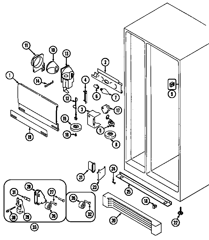 Maytag KF57U50 fresh food compartment diagram