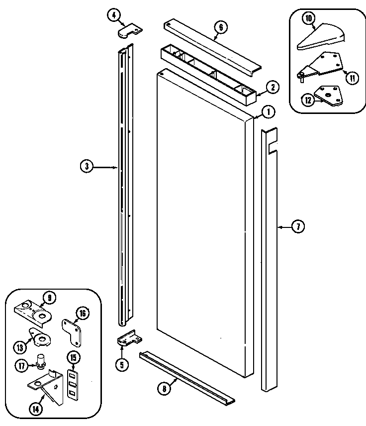 Maytag KF57U50 fresh food outer door diagram