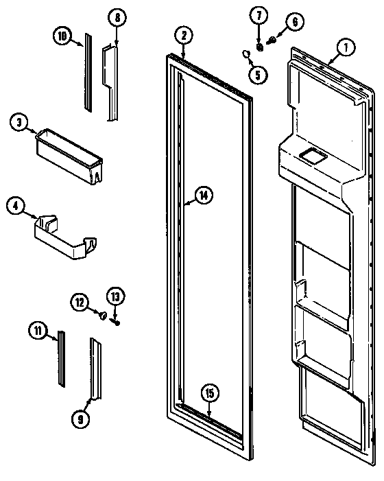 Maytag KF57U50 freezer inner door diagram