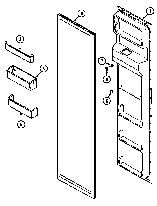 Jenn-Air JRSD2450W freezer inner door diagram