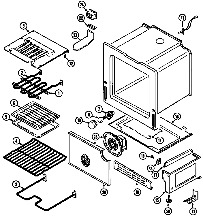 Maytag CRE9830BCE oven/base diagram